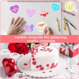 36Pcs Valentine's Day Stencils, Reusable Cookie Coffee Decor Stencils, Love Hollow Template for Baking Dessert DIY Party Decor