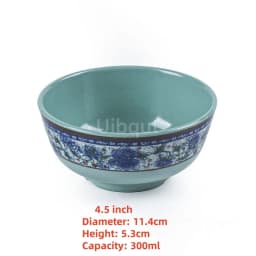4.5 5 inch 2 10 pcs set Break resistant Melamine Bowl Thickened Flower Rice Soup Snack Bowl Plastic Food Tableware Chinese Bowls