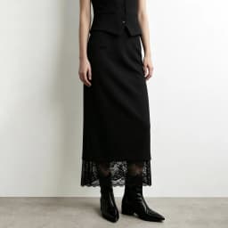 Amii Women Skirt Lace Elegant Sequin Back Slit Ankle Length Office Lady Chic Straight Skirts Casual Women Clothing 12623026