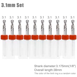 XCAN 10pcs 0.1-3.175mm PCB Drill Bit 3.175 Shank Micro Carbide Drill Bit Set For Printed Circuit Board Wood Modeling
