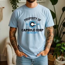 100% Cotton Capsule Corp T-Shirt Anime Retro Style Oversized Breathable Casual Short Sleeve