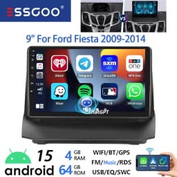 ESSGOO 9" Android 15 Car Stereo Radio For Ford Fiesta MK6 2008-13 Carplay Android Auto GPS Navi AI Voice ChatGPT BT FM RDS WIFI