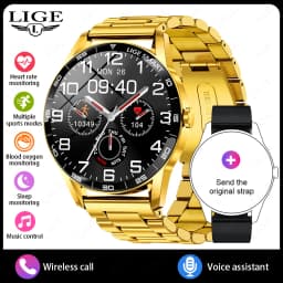 LIGE 2026 New Smartwatch Men 1.38" HD Bluetooth Call Heart Rate Monitor Waterproof Sport Smart Watch Women For Android iOS Phone