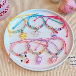 Cute KT Cat Kumi Adjustable Hand Woven Polyester Cartoon Character Charm Rope, Gifts, Festivals, Parties, Travel Rewards