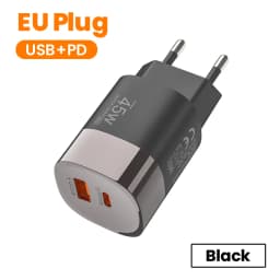 45W USB Charger Fast Charging 2 Ports USB PD Charger Quick Charge QC 3.0 For iPhone Samsung Huawei Xiaomi USB C Phone Charger