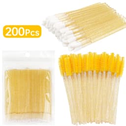 200pcs Eyelash Extension Supplies Set Disposable Lash Spoolies Brushes Eyelashes Micro Brush Mascara Wand Lipstick Applicator