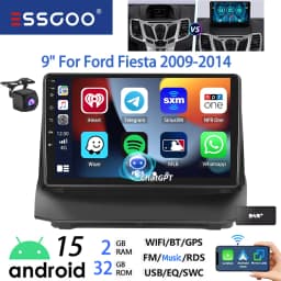 ESSGOO 9" Android 15 Car Stereo Radio For Ford Fiesta MK6 2008-13 Carplay Android Auto GPS Navi AI Voice ChatGPT BT FM RDS WIFI