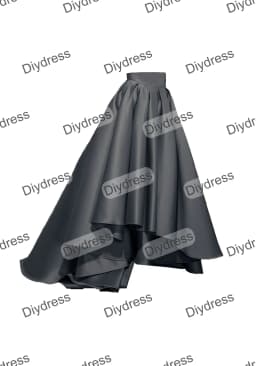 Women's High Low Elegant Prom Party Skirt A-Line Pleated Front Short Back Long Satin Skirt With Pockets For Evening Gown