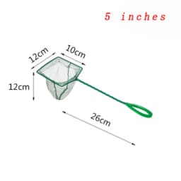 Large 3-12 Inches Fish Net Long Handle Square Aquarium Accessories Betta Shrimp Net Fishing Net Fish Tank Cleaning Tools