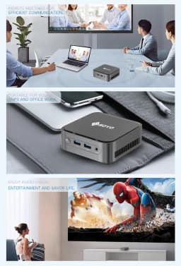 SOYO Mini PC M4 Power AMD Ryzen 3 3250C 8GB DDR4 256GB M.2 SSD Windows 11 Pro Mini Desktop Computer HDMI DP Dual Display RJ45 LAN USB3.0 WiFi BT Compact Mini Host for Home Office Business Daily Working Media Entertainment