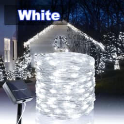 Solar Silver Wire Light String Halloween Christmas Weddings Parties Outdoor Waterproof Eaves Decorations Fairy String Lights