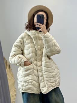 Schinteon Women 90% White Duck Down Jacket Casual Loose Over Size Autumn Winter Light Outwear with Hood Top Quality Coat 2026
