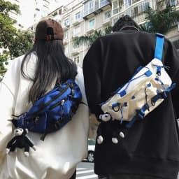 2024 Techwear Style Punk Hip Hop Single Shoulder Crossbody Bag Men Women Street Vintage Chest Bag Casual Sport Fanny Pack Сумка