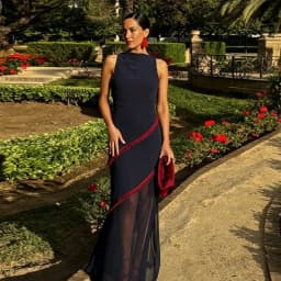 Chic Sleeveless Patchwork Contrasting Tassel Decoration Maxi Dress Backless Chiffon Hem A Line Dresses Evening Party Minimalist