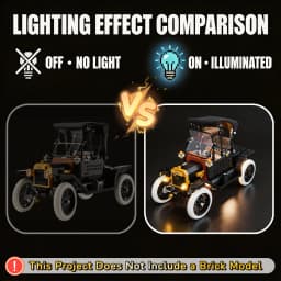 HPROSPER LED Accessory Light (No Model) For LEGO 11376 Ford Model T Easy Install Hidden Wiring