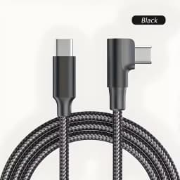 90 Degree PD 100W USB C Fast Charging Braided Cable For iPhone 15 16 17 Samsung Huawei Honor Xiaomi Redmi POCO Type C to Type C