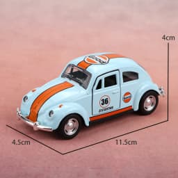 (Bagged) 1:38 Classic Retro Alloy Beetle, Cute Alloy Pull-back Car, Children's Toy, Adorable Antique Style