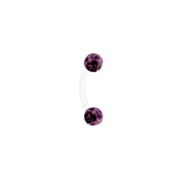 Coated Crystal Silicone 16g 1.2mm Eyebrow Ring Flexible Bioflex 6/8/10/12mm Bar Monroe Lip Curved Barbell Piercing