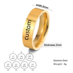 Customized Couple Ring Personalized Name Date Text Stainless Steel Fashion Simple 6/8mm Wide Ring Anniversary Jewelry Gift
