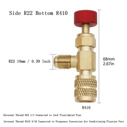 R410 - R22 Refrigeration Tool Air conditioning Safety Valve Adapter Fitting Refrigeration Charging Copper Adapter Tools For R410