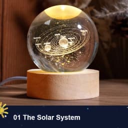 GGbingo LED Night Light Milky Way Galaxy Solar System Crystal Ball Night Lamp Bedroom Ambient Light Creative Gift Night Light
