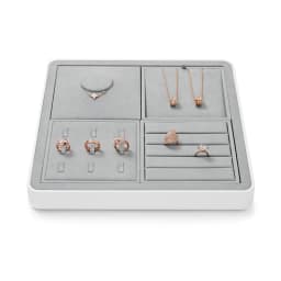 Oirlv Gray Jewelry Display Set Shop Cabinet Display Props Necklace Display Bust Jewelry Store Ring Earrings Bangle Tray