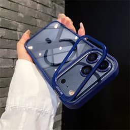 Luxury Bracket Stand Magnetic Phone Case for iPhone 18 Pro 17 16 Plus 15 14 13 12 Pro Max With Lens Protector Cover for Magsafe