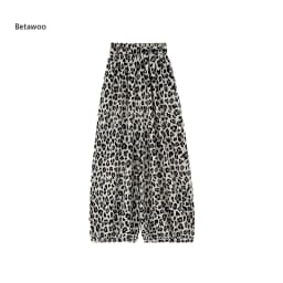 Elastic Waist Leopard Print Casual Loose Harem Trousers for Women