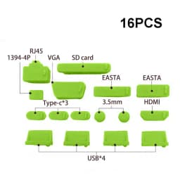 16pcs/set Colorful Silicone Anti Dust Plug Cover Stopper Type C Laptop Dustproof USB Port HDMI RJ45 Interface Waterproof