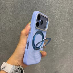Luxury Water Ripples 360 Rotating Bracket for Magsafe For iPhone 18 Pro Max 18pro 17 Pro Frosted Hard Shockproof PC Holder Cover