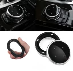 For BMW 1 2 3 4 5 6 7 Series X1 X5 X6 F20 F30 F10 F07 E60 E90 E70 IDrive Car Multimedia Big Knob Covers Button Trim Control