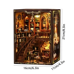 Zuuton DIY Miniature Magic Doll House Kit Wooden Gothic Clock Tower Building Model with LED Light Creative Gift for Home Decor