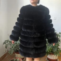 NEW 4in1 Real Fox Fur Long Coat Winter Coat for Women Jackets Vest Winter Outerwear Women Fox Fur Coat High Quality Fur Clothes