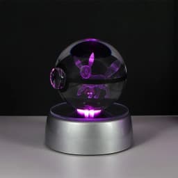Pokemon 3D Crystal Ball Pikachu Gengar Eevee Mewtwo Anime Game Pokeball Led Night Light Base Kids Birthday Gift Home Decoration