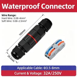 1Pc 2 Pin 3 Pin Wire Connector IP68 Waterproof Electrical Box Quick Splice Terminals For Low Voltage Landscape Lighting Outdoor