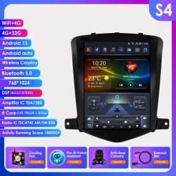 9.7'inch 2Din Carplay Android 13 Car Radio For Chevrolet Cruze J300 2008-2012 Multimedia Navi GPS Head Unit Stereo BT 4G Player