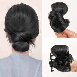 4-inch synthetic low-tie ball head wig, a clip-on bun wig that naturally connects to a woman's ponytail Hair extension