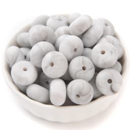 14mm 50Pcs Mini Abacus Silicone Beads Food Grade Saucer Loose Beads for Baby Teether Necklace Pacifier Clip Jewelry Making
