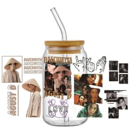 Korean Popular Music Group UV DTF Bottle Stickers Glasses Cup Transfer Stickers DIY Stationery Computer Waterproof Sticker