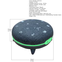 White Noise Sound Machine Relaxation with 7 Soothing Sounds Bluetooth Speaker Night Light for Better Sleep Quality
