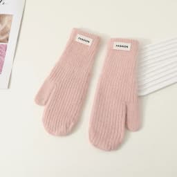 27CM Long Imitation Rabbit Hair Thickened Knitted Yarn Gloves Women Winter Keep Warm Cute Lovely Multicolor Elasticity Mittens
