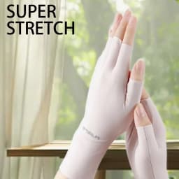 WRELS Half Finger Sunscreen Gloves Casual Elastic Nail Art Anti-UV Protection Gloves Woman Breathable Elastic Driving Gloves