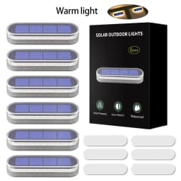 5 Years Lifespan Solar LED Step Lights Waterproof IP68 Outdoor LED Deck Lights Auto ON OFF for Stairs Driveway Deck Walkway Dock