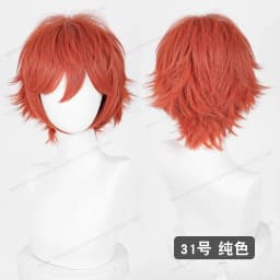 Anime Upgraded 32cm Short Flipped Ends Cosplay Wig Green Blue Purple Pink Man Women Heat Resistant Synthetic Hair