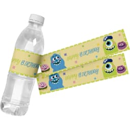 Monsters University Party Decor Water Bottle Sticker Labels Baby Shower Mike Sullivan Theme, Kids Birthday Party Supplies, 24Pcs
