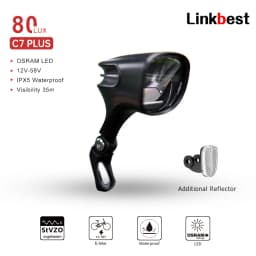 Linkbest-LED Bicycle Headlight, Electric Light, Waterproof, IPX5, 12V-58V, Ebike Lantern, Powerful Light, Front Lamp, 110 Lux