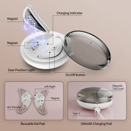 Red Light Under Eye Massager with Patches Portable Microcurrent Eye Skin Care Beauty Device for Eye Bags Dark Circles Puffiness