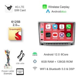 7862 720P Auto Android 13 12G+256G Car Radio GPS Player 4GB Carplay Navigation Autoradio For Porsche Cayman 911 987 Boxster 997
