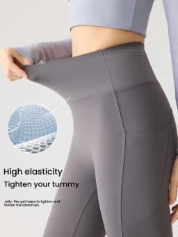 Women's Pockets Yoga Pants Cloud Touch Ice Silk Shark Leggings High Waist Tummy Control Butt Lifting Sports Leggings Running