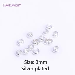 18K Gold Plated Open Crimp Beads Covers Brass Stripe Crimp End Beads Stopper DIY Handmade Crafts Accessories For Jewelry